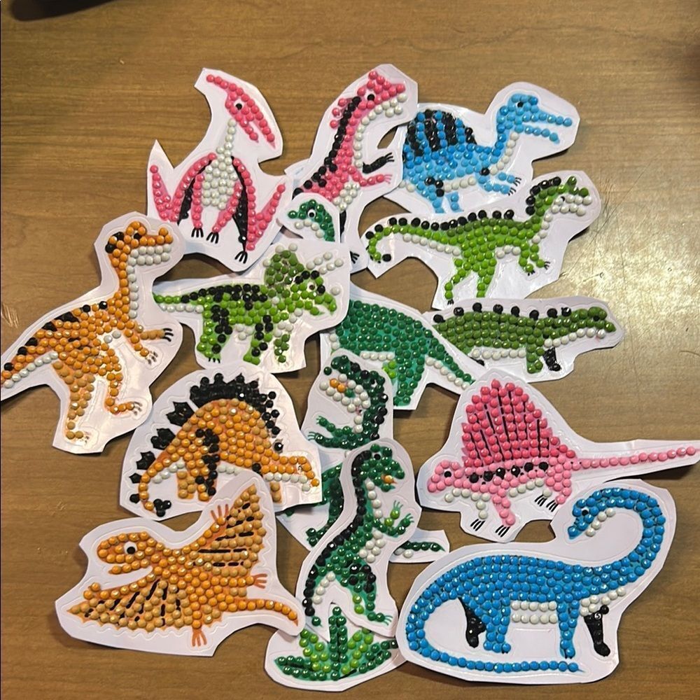 Colorful Dinosaur Diamond Stickers
